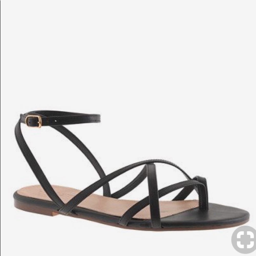 J.Crew Pilar sandals - black leather ankle tie